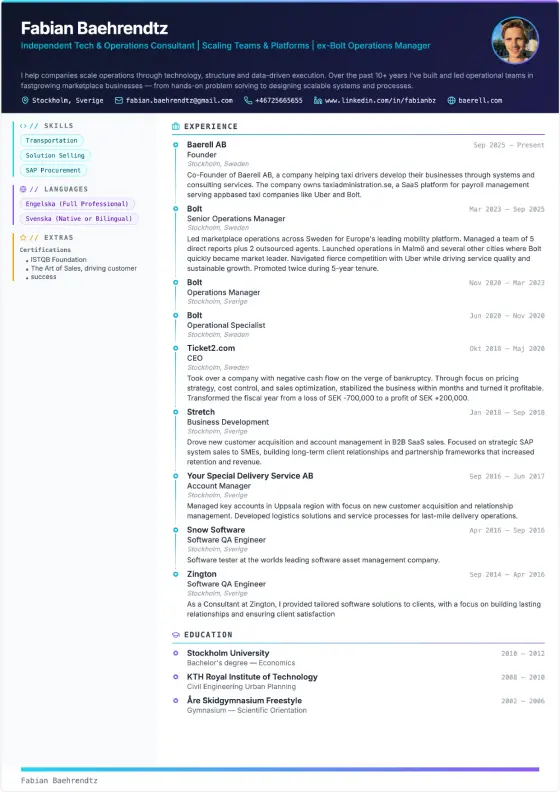 Creative CV-mall — modern och kreativ design